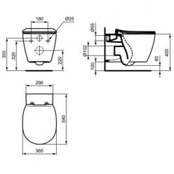 Унитаз подвесной Ideal Standard Connect AquaBlade с сиденьем микролифт E047901+E772401