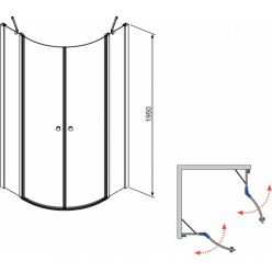 Дверь для душевого угла Radaway Eos PDD II 90 Left, 13799471-01L