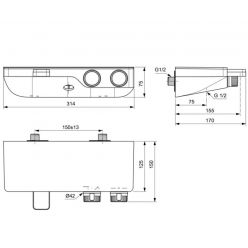 Смеситель Ideal Standard Ceratherm S200 термостатический для ванны и душа с изливом, хром, A7330AA