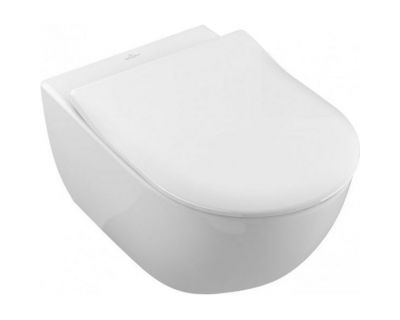 Унитаз подвесной Villeroy Boch Subway 2.0 37x56 с тонким сиденьем Soft Close, безободковый 5614R201