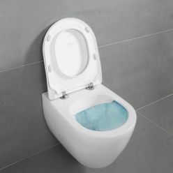 Унитаз подвесной Villeroy Boch Subway 2.0 37x56 с тонким сиденьем Soft Close, безободковый 5614R201