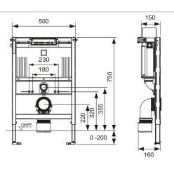 Инсталляция для унитазов  TECEprofil  9300291 высота от 75 см