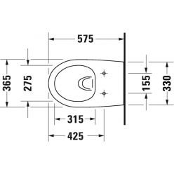 Унитаз подвесной Duravit Architec 57,5x36,5 безободковый с сиденьем Duroplast микролифт, 45720900A1