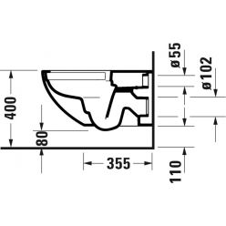Унитаз подвесной Duravit Architec 57,5x36,5 безободковый с сиденьем Duroplast микролифт, 45720900A1