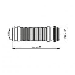 Гибкая подводка для выпуска унитаза AlcaPlast M9006, DN90/110 (подходит ко всем скрытым системам инсталляции) 