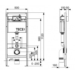 Инсталляция для унитаза TECE base kit 9400413 с кнопкой TECE now белой