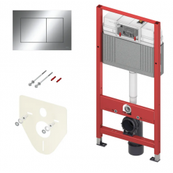 Инсталляция для унитаза TECE base kit 9400402 с кнопкой хром матовый