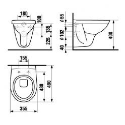 Чаша подвесного унитаз JIKA DINO Rimless, 8213770000001