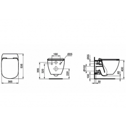 Комплект: инсталляция с унитазом Ideal Standard Tesi Aquablade + кнопка Oleas M3 черная, S0079R0123A6