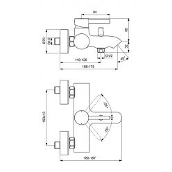 Смеситель для ванны Ideal Standard CERALINE Black, BC199XG