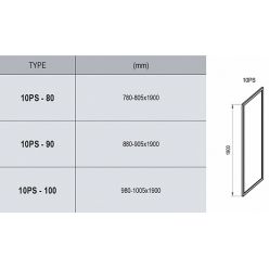 Боковая стенка RAVAK 10PS-100 хром матовый + транспарент, 9UVA0U00Z1