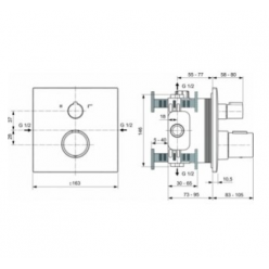 Душевая система Ideal Standard CERATHERM 100,  7 в 1 A7572AA встраиваемая