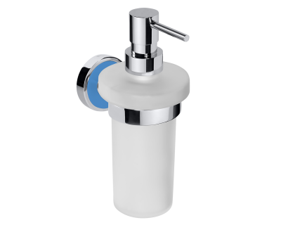 Дозатор жидкого мыла Bemeta Trend-I 104109018d, хром/голубой