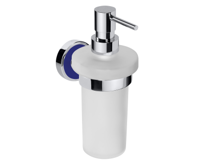 Дозатор жидкого мыла Bemeta Trend-I 104109018e, хром/синий