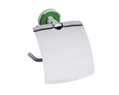 Держатель туалетной бумаги с крышкой Bemeta Trend-I 104112018a, хром/зеленый