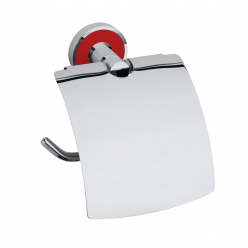 Держатель туалетной бумаги с крышкой Bemeta Trend-I 104112018c, хром/красный