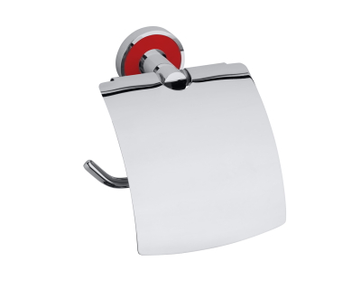 Держатель туалетной бумаги с крышкой Bemeta Trend-I 104112018c, хром/красный