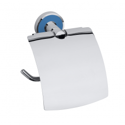 Держатель туалетной бумаги с крышкой Bemeta Trend-I 104112018d, хром/голубой
