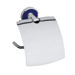 Держатель туалетной бумаги с крышкой Bemeta Trend-I 104112018e, хром/синий