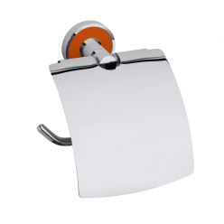 Держатель туалетной бумаги с крышкой Bemeta Trend-I 104112018g, хром/оранжевый