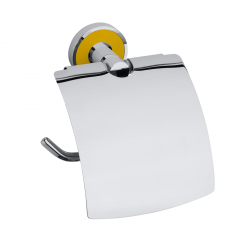 Держатель туалетной бумаги с крышкой Bemeta Trend-I 104112018h, хром/желтый