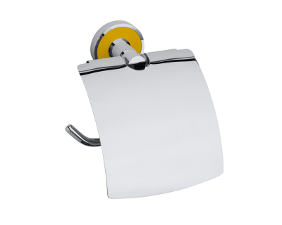 Держатель туалетной бумаги с крышкой Bemeta Trend-I 104112018h, хром/желтый
