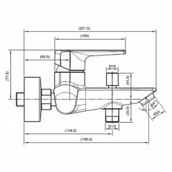 Смеситель для ванны Villeroy&Boch Subway 2.0, TVT10200300061