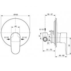 Смеситель встраиваемый для душа Ideal Standard Cerafine O, A7192XG