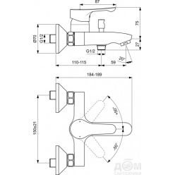 Комплект смесителей для ванны Ideal Standard ALPHA BD004AA хром 