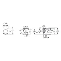 Унитаз подвесной Roca Ona Rimless в комплекте с крышкой Slim Soft Close A34H688000