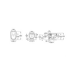 Унитаз подвесной Roca Meridian-N Rimless в комплекте с крышкой Slim Soft Close A34H240000