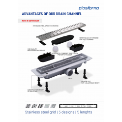 Душевой лоток PlastBrno Design 1 550 мм SZA1550