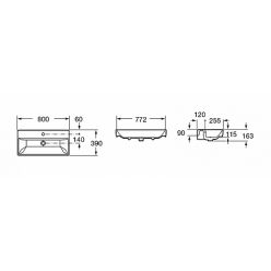 Раковина Roca Oleta 80x39 см, 3274C500Y