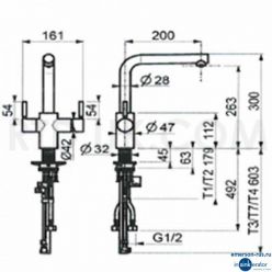 Смеситель InSinkErator F-4N1BV, U shape, черный вельвет