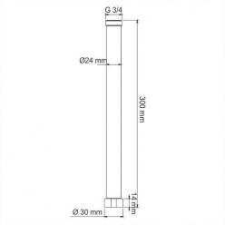 Удлинитель для душевой системы GOLD 300, REA-K7702