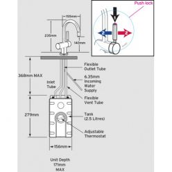 Смеситель InSinkErator F-HC3300С с одной ручкой (для горячей и холодной воды),  хром глянец, 44320