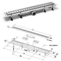 Душевой лоток PlastBrno DESIGN 2 850 мм SZA2850