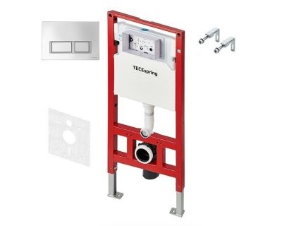 Инсталляция для унитаза TECEspring S401201 с панелью смыва, хром (4 в 1)