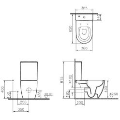 Напольный унитаз Vitra Sento Rim-ex  9830B003-7204 сиденье тонкое микролифт