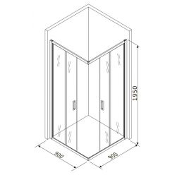 Душевой уголок Roxen Caspia 90x90x195 прозрачное стекло, 55060-90