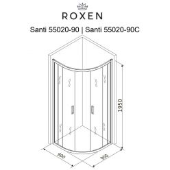 Душевой уголок Roxen Santi 90x90x195 прозрачное стекло, 55020-90