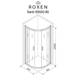 Душевой уголок Roxen Santi 80x80x195 прозрачное стекло, 55020-80