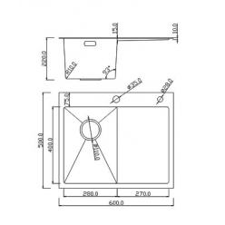 Мойка Roxen Vespa 600х500х220, 560230-60RB PVD blaсk