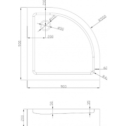 Душевой поддон Roxen Santi 800x800x200, 54020-80 New