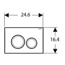 Смывная клавиша Geberit Delta20, 115.127.46.1 пластик , для двойного смыва, хром матовый