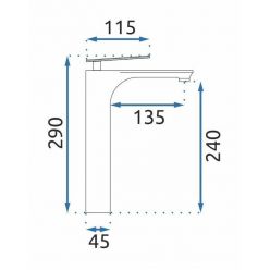 Смеситель Rea BERG CHROM REA-B2036 высокий