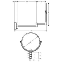 Зеркало для бритья Hansgrohe AddStoris, хром 41791000