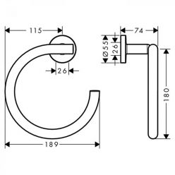 Полотенцедержатель - кольцо Hansgrohe Logis UA, 41724000