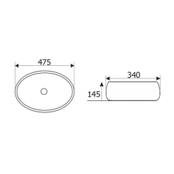 Раковина Roxen Trendo 475х340х145, 570040