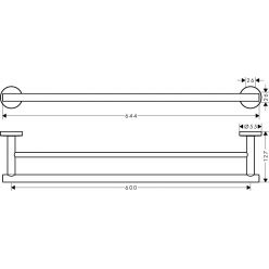 Двойной полотенцедержатель Hansgrohe Logis UA 60 см, 41712000